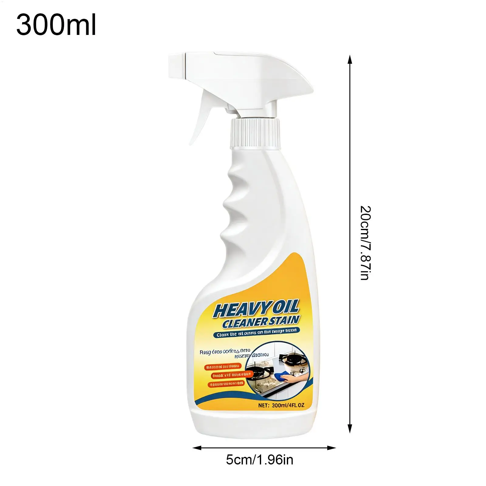 Oil Stain Remover 300ml Stove Cleaning Spray Multipurpose Oil Stain Remover for Ovens Tiles Grill Sinks Appliances Hoods Pots thumbnail 6