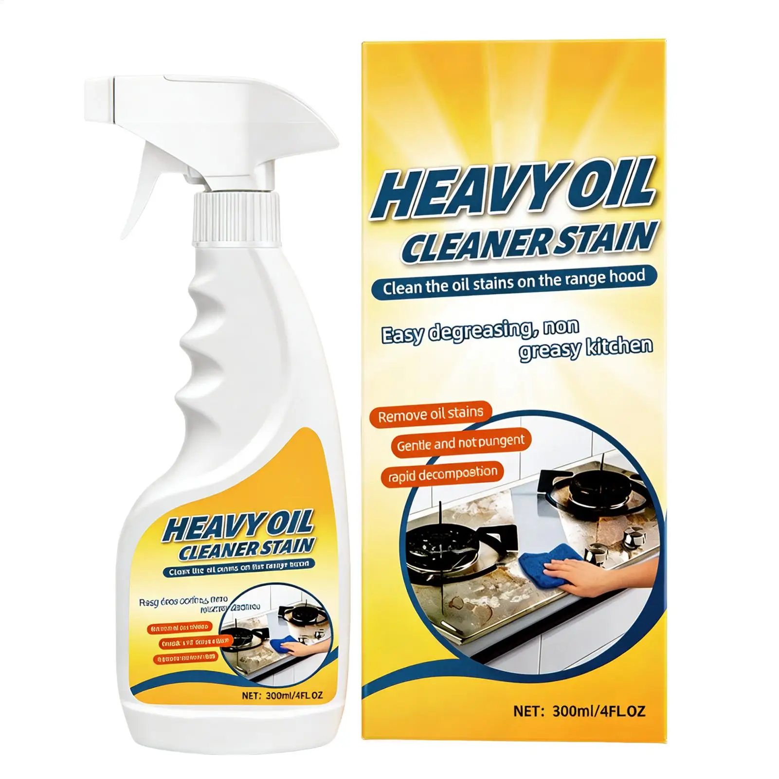 Oil Stain Remover 300ml Stove Cleaning Spray Multipurpose Oil Stain Remover for Ovens Tiles Grill Sinks Appliances Hoods Pots thumbnail 5