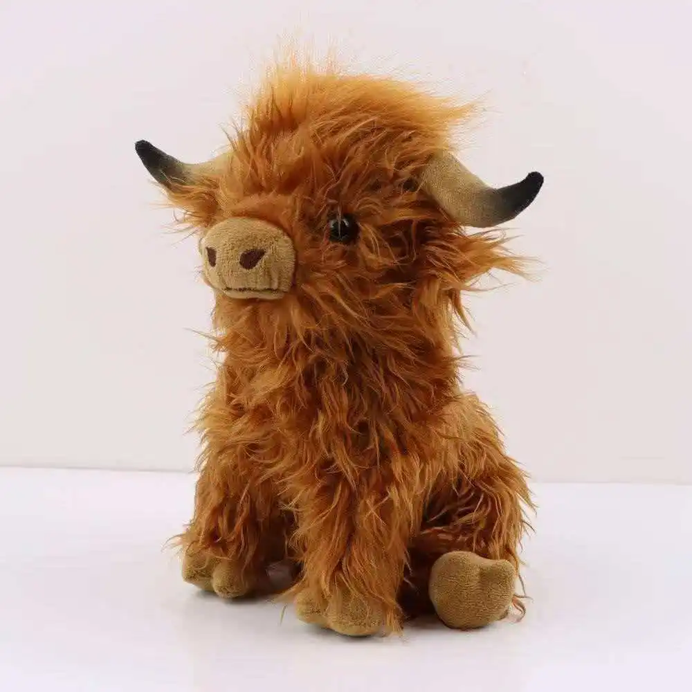 Highland Cow Plush Toy Funny Joy Realistic Stuffed Animal with Long Fluffy Hair Soft Cuddly for Kids Children & Boys Gift thumbnail 5