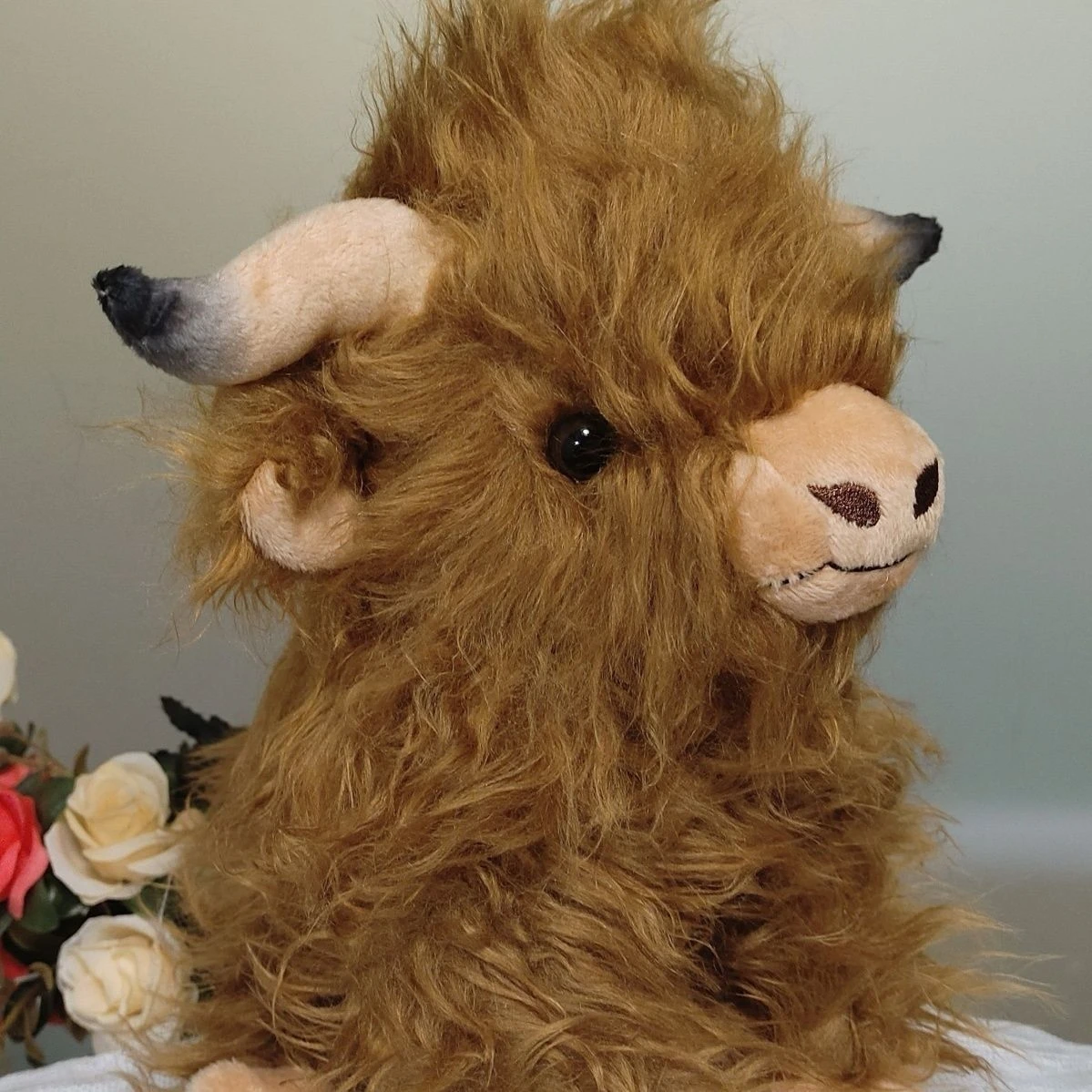 Highland Cow Plush Toy Funny Joy Realistic Stuffed Animal with Long Fluffy Hair Soft Cuddly for Kids Children & Boys Gift thumbnail 3