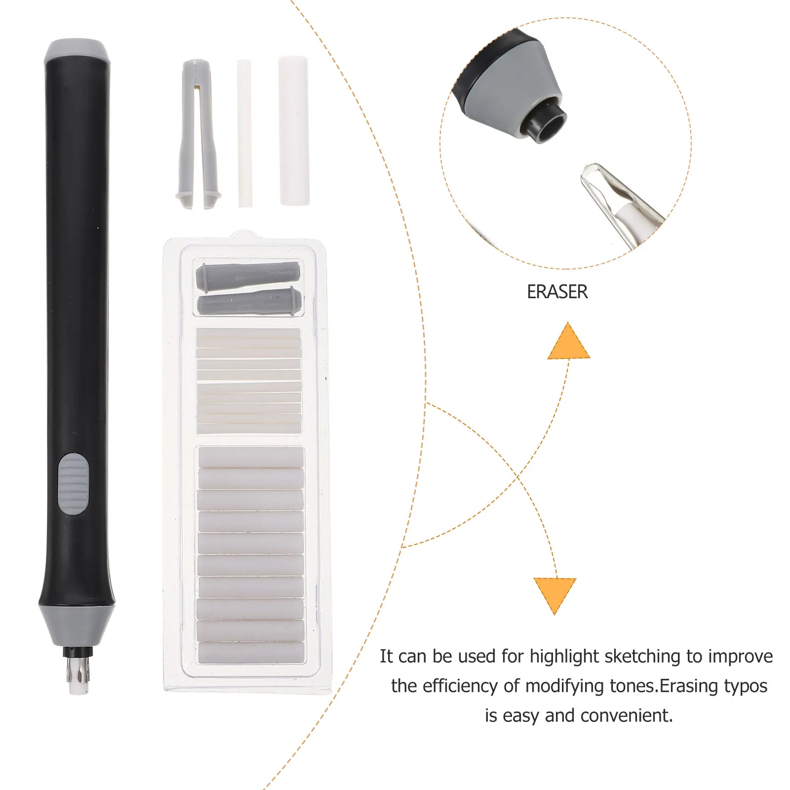 1Set Auto Rotate Electric Eraser Typo Correction Sketch Tone Adjustment Tool Artists Designers School Supplies Lightweight thumbnail 5