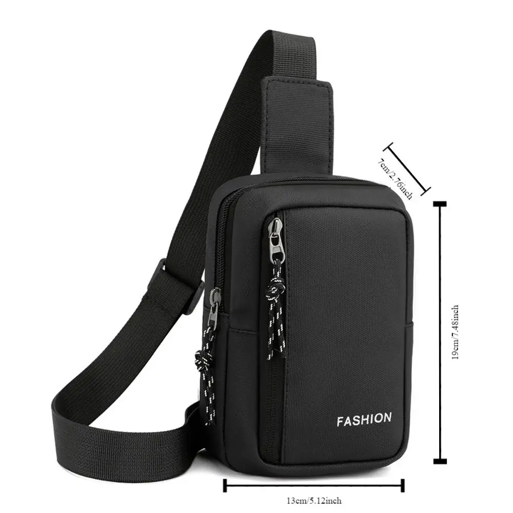 Handbag Crossbody Oxford Chest Bags Diagonal Solid Color Small Backpack Messenger Mini Square Men's Shoulder Bag Outdoor thumbnail 6