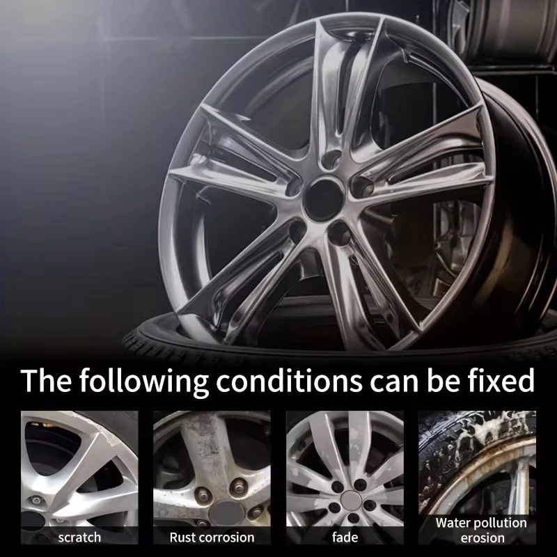 Automobile wheel rim scratch reconditioning paste, tire rim scratch paint repair paste - aluminum alloy wheel hub repair thumbnail 3