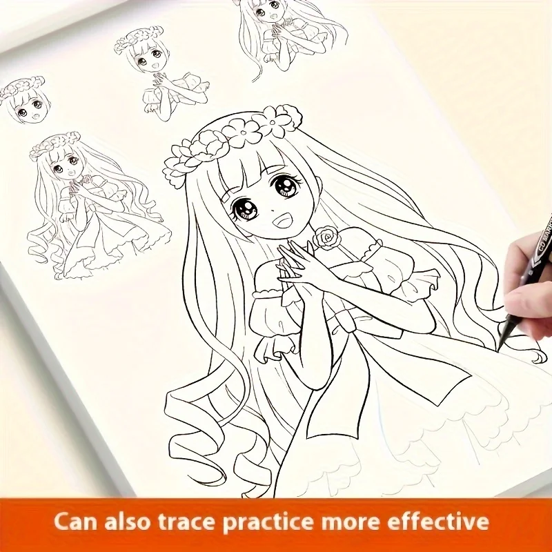 Beginner's Anime Sketchbook - Retro-style cute girl illustration，High-Quality Mixed Paper Drawing Practice、Sketching and Creativ thumbnail 6