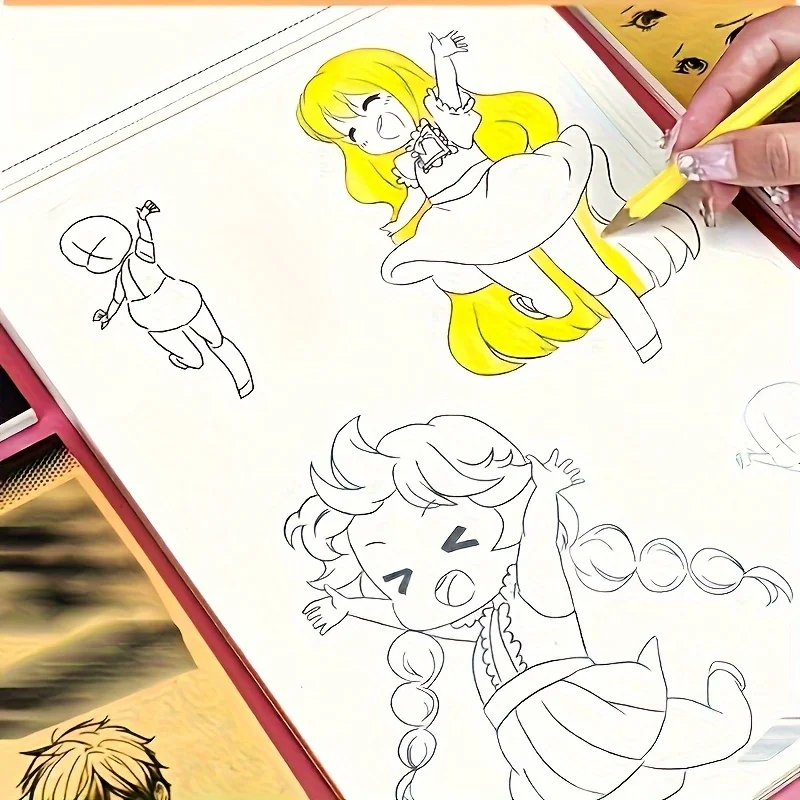 Beginner's Anime Sketchbook - Retro-style cute girl illustration，High-Quality Mixed Paper Drawing Practice、Sketching and Creativ thumbnail 5