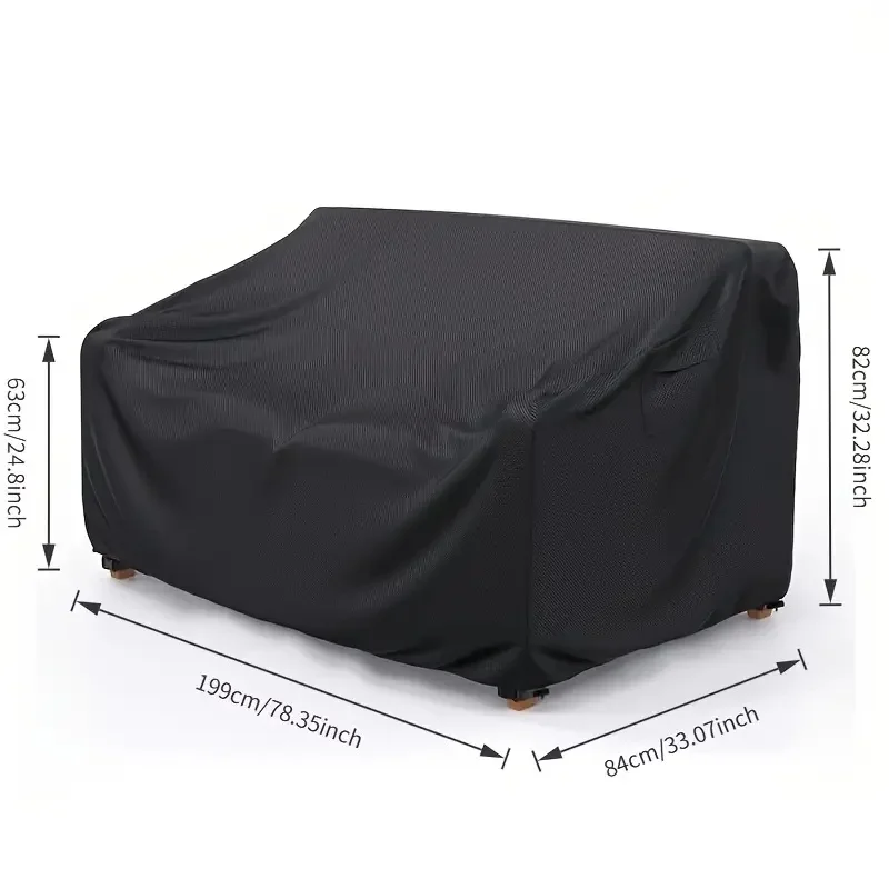 Outdoor Sofa Cover for Two-seater and Three-seater Sofas -  Adjustable Buckles and Drawstrings, Suitable for Gardens, Decks thumbnail 4