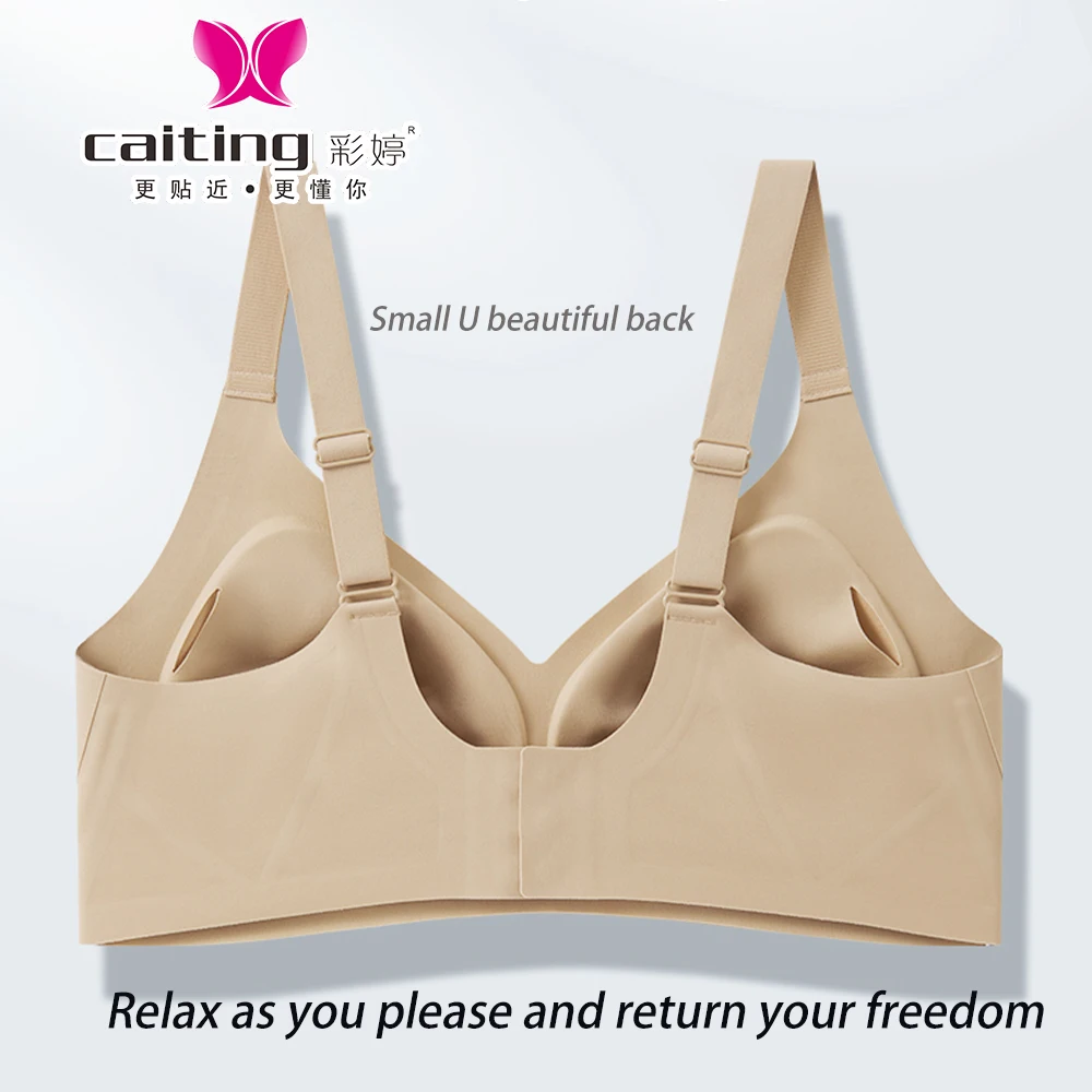CAITING Underwire bra breathable good quality women underwear V-neck seamless women's Underwear For Women With Small Breasts thumbnail 3