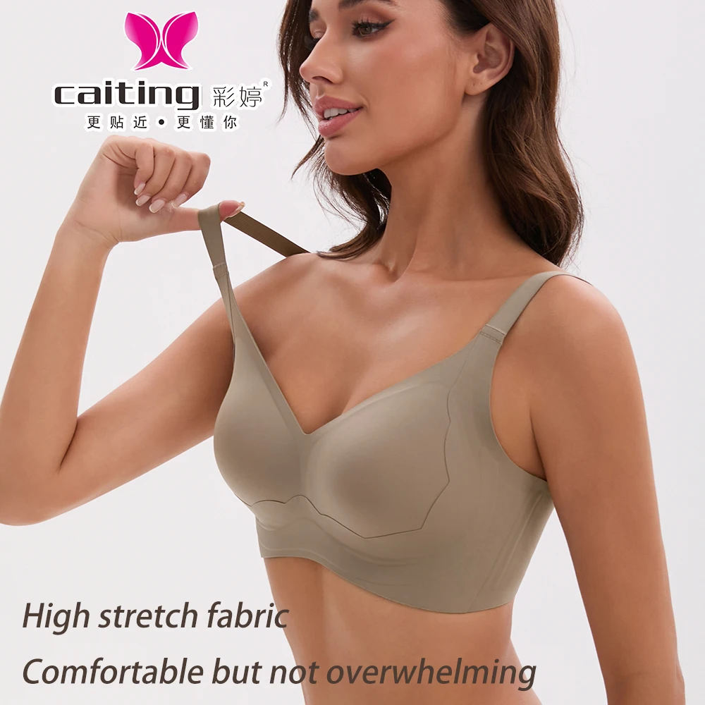 CAITING Underwire bra breathable good quality women underwear V-neck seamless women's Underwear For Women With Small Breasts thumbnail 2
