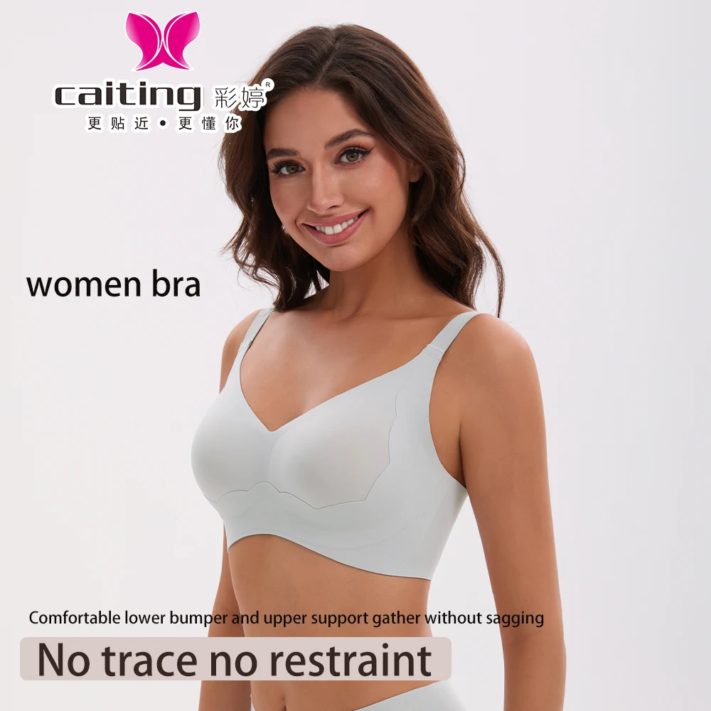 CAITING Underwire bra breathable good quality women underwear V-neck seamless women's Underwear For Women With Small Breasts thumbnail 6