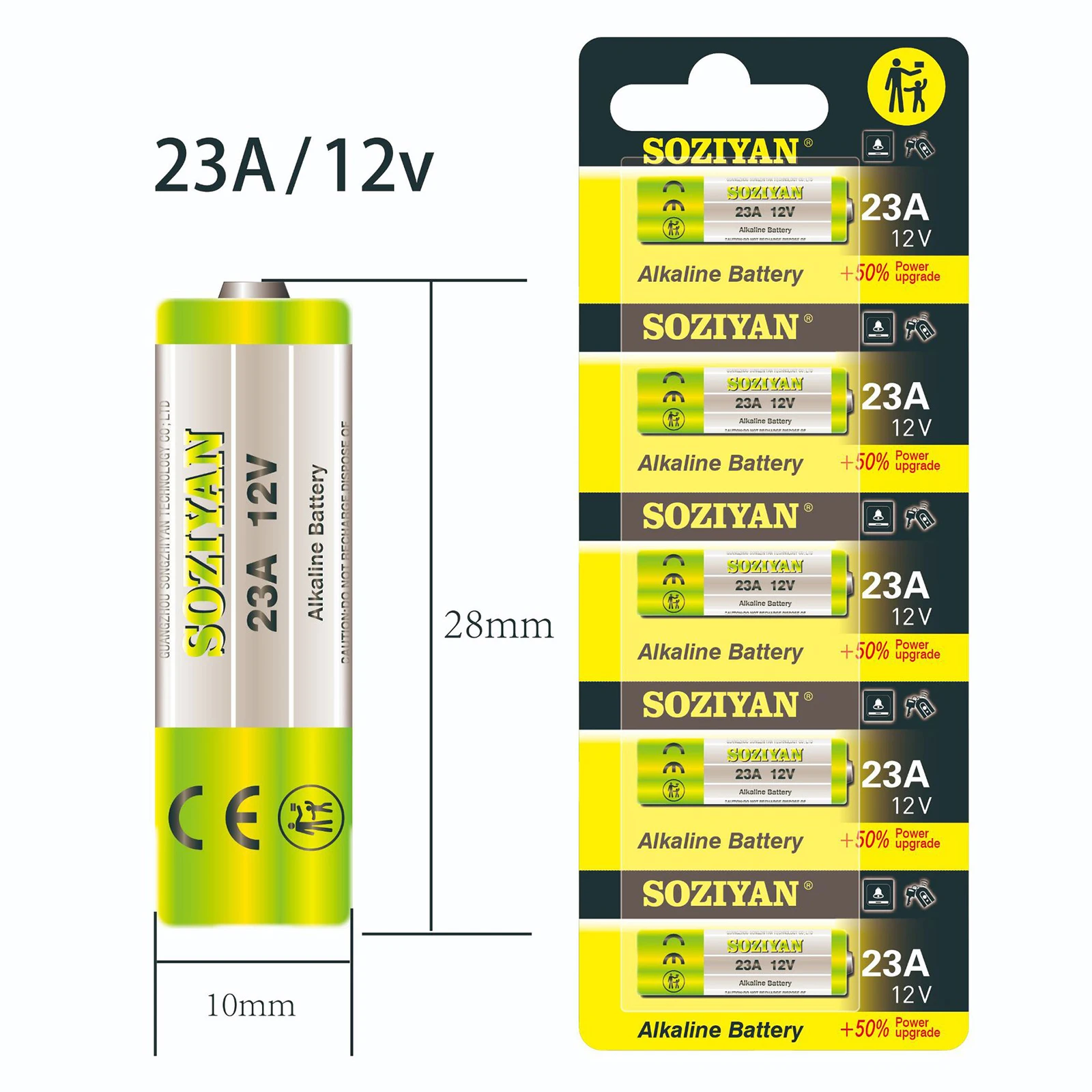 5-100PK 12V 23A A23 Long-lasting Alkaline Batteries 23GA E23A EL12 V23GA GP23A MS21 Battery for Flashlights Remote Controls Toys thumbnail 2