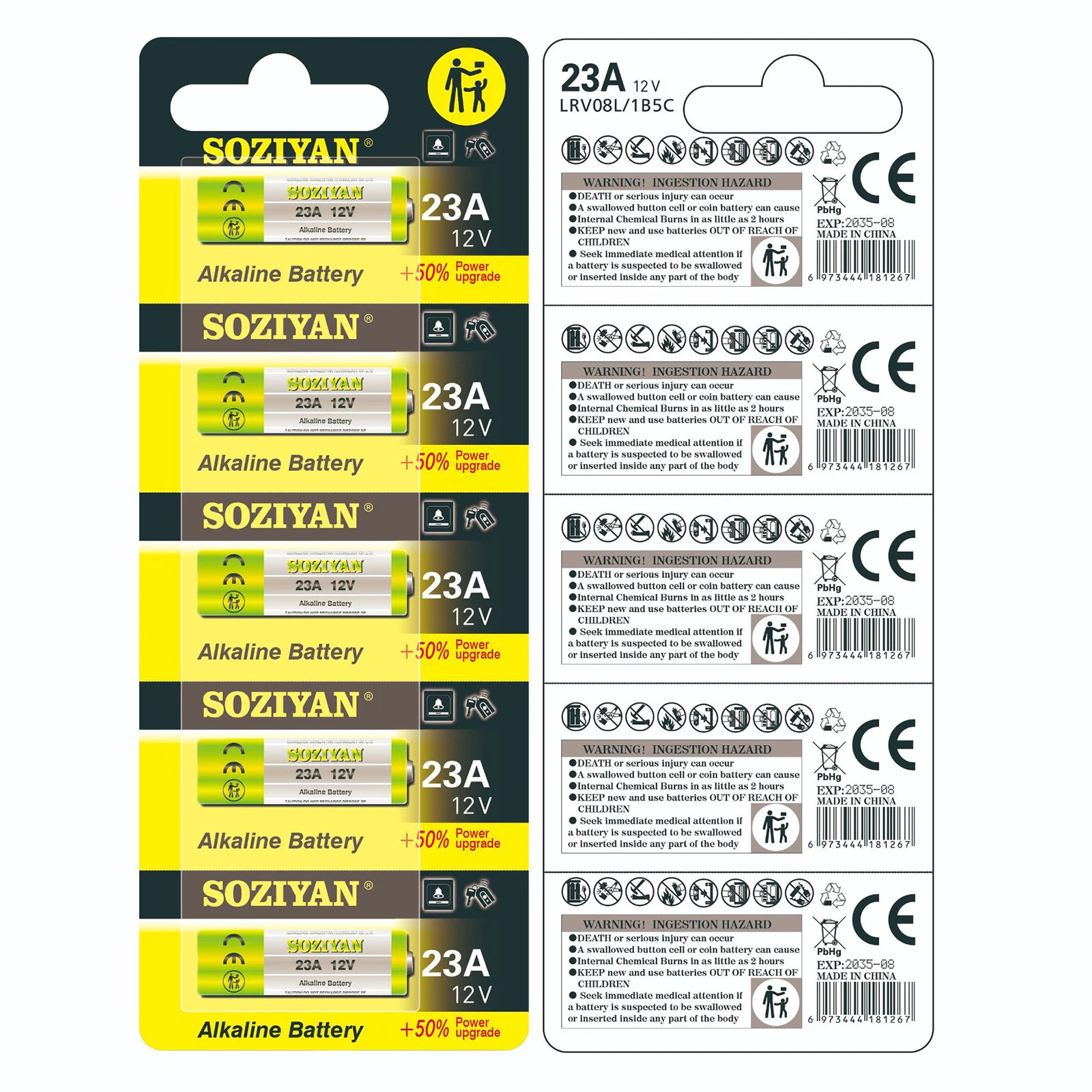 5-100PK 12V 23A A23 Long-lasting Alkaline Batteries 23GA E23A EL12 V23GA GP23A MS21 Battery for Flashlights Remote Controls Toys thumbnail 3