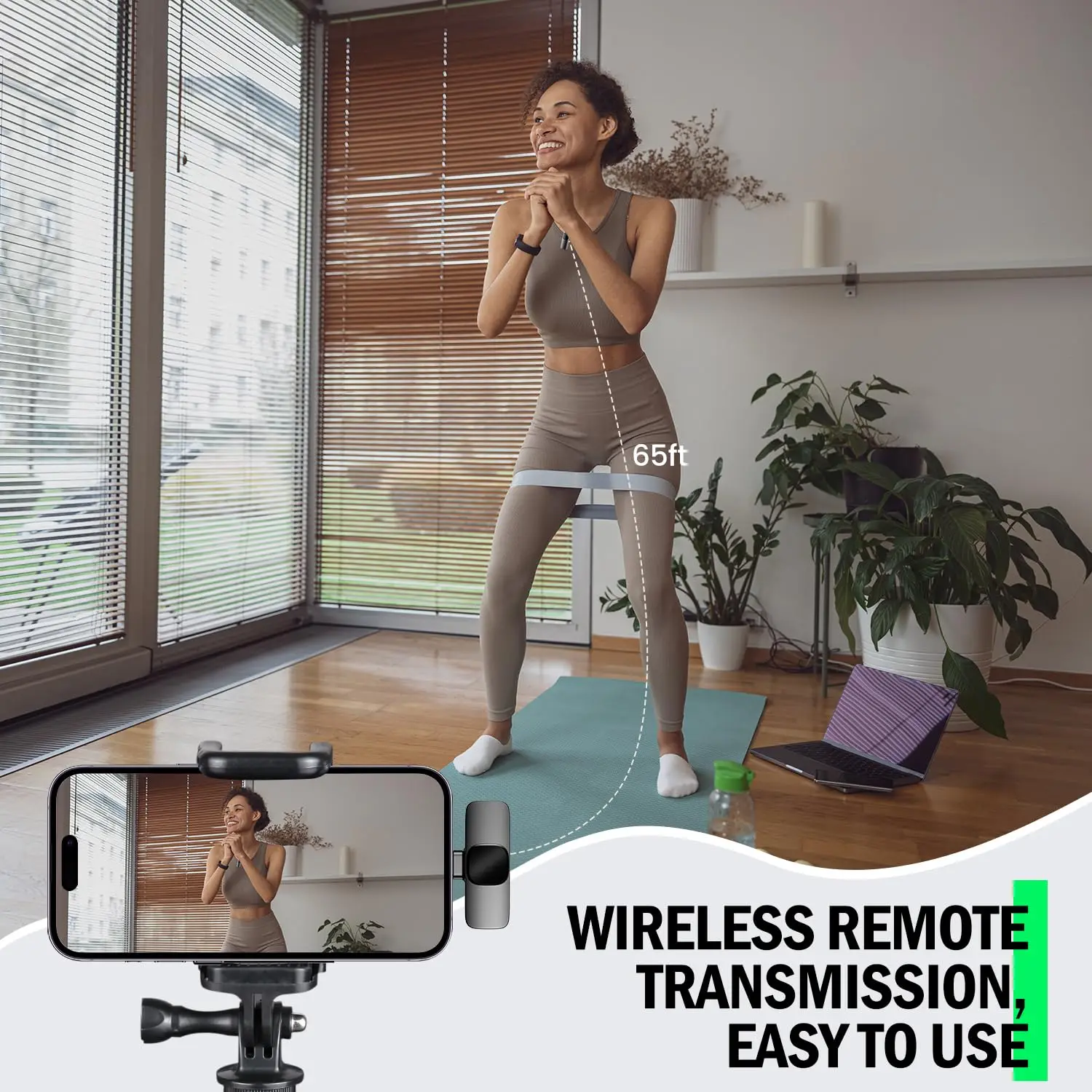 Basix 2.4G Wireless Lavalier Microphone Portable Audio Video Recording Mini Mic for iPhone Android Live Broadcast Gaming Phone thumbnail 5