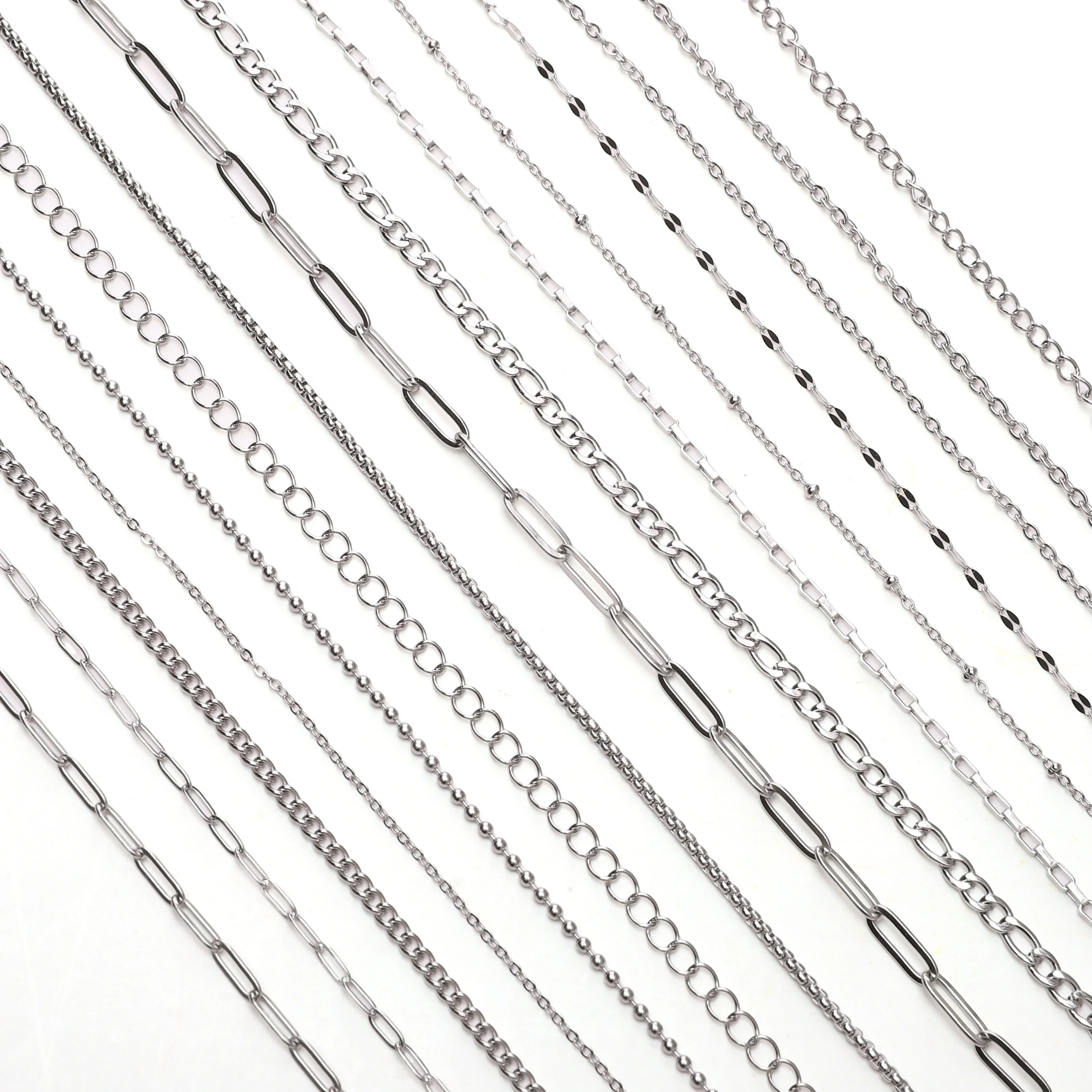1m Stainless Steel Chain Multi-style Jewelry Chains for Jewelry Making DIY Bracelet Necklace Extender Chain Supplies for Jewelry thumbnail 2