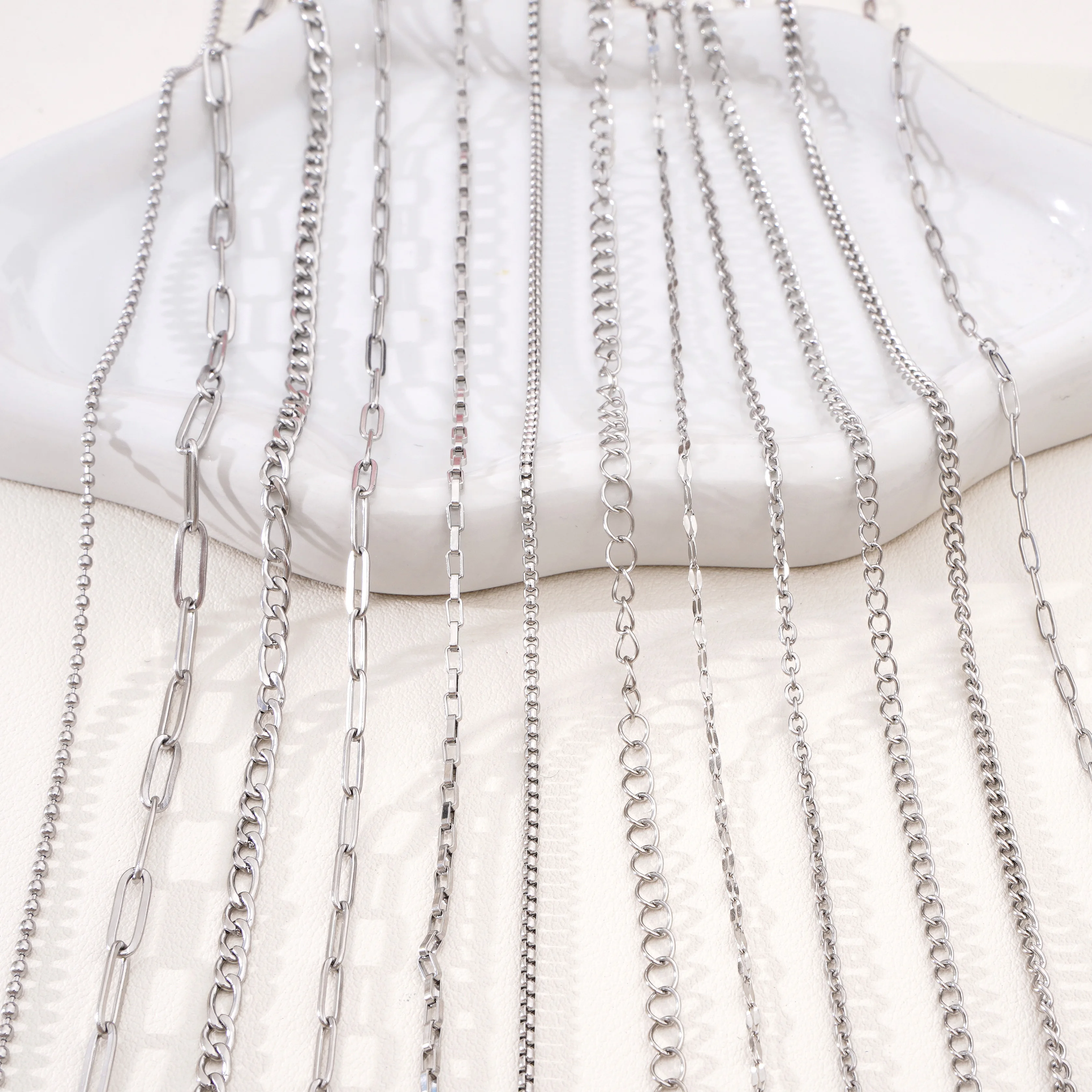 1m Stainless Steel Chain Multi-style Jewelry Chains for Jewelry Making DIY Bracelet Necklace Extender Chain Supplies for Jewelry thumbnail 6