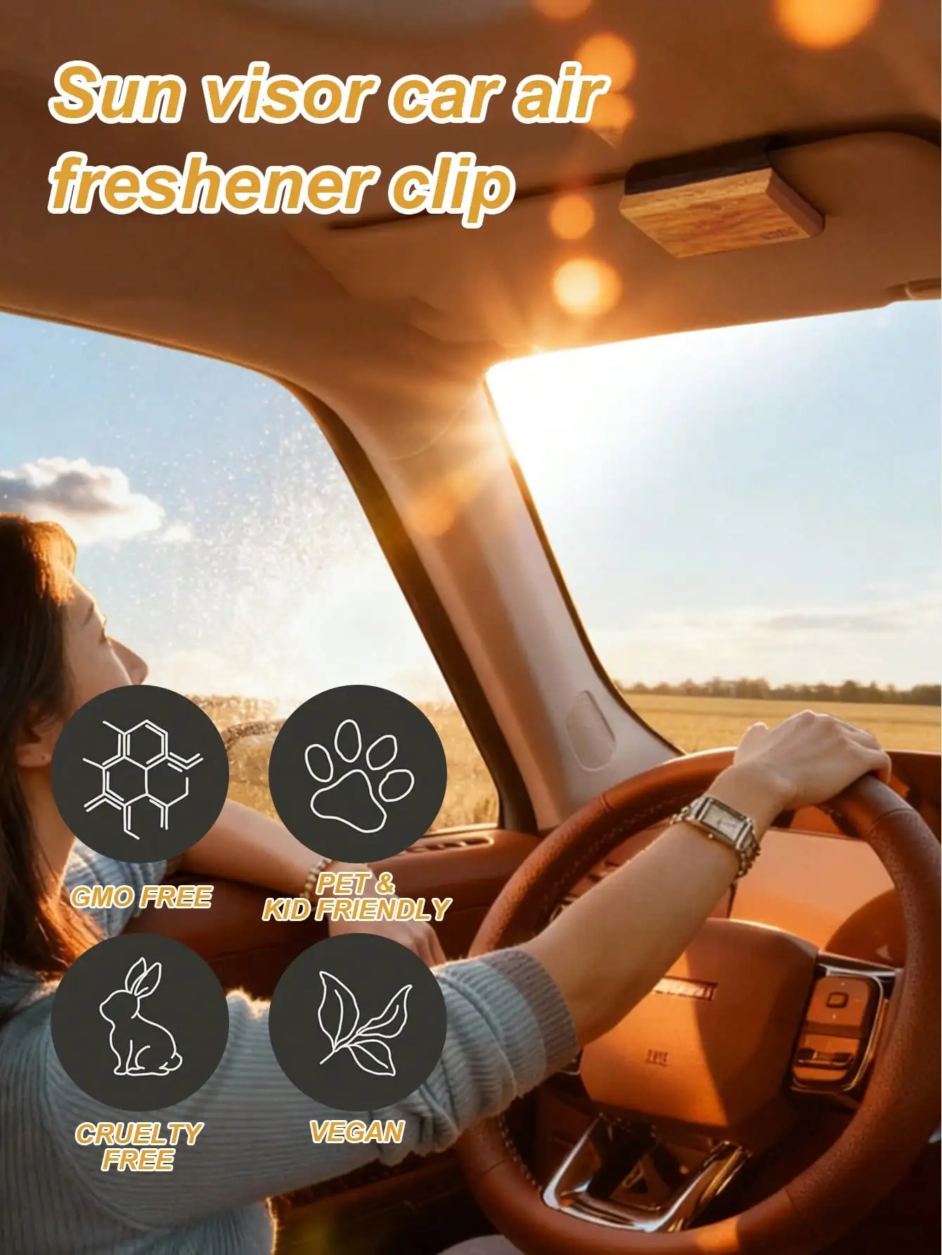 Drift Magnetic Car Air Freshener – Wood Grain Scent Diffuser, Hidden Sun Visor Mount, Long-Lasting Fragrance, Car Perfume Holder thumbnail 2