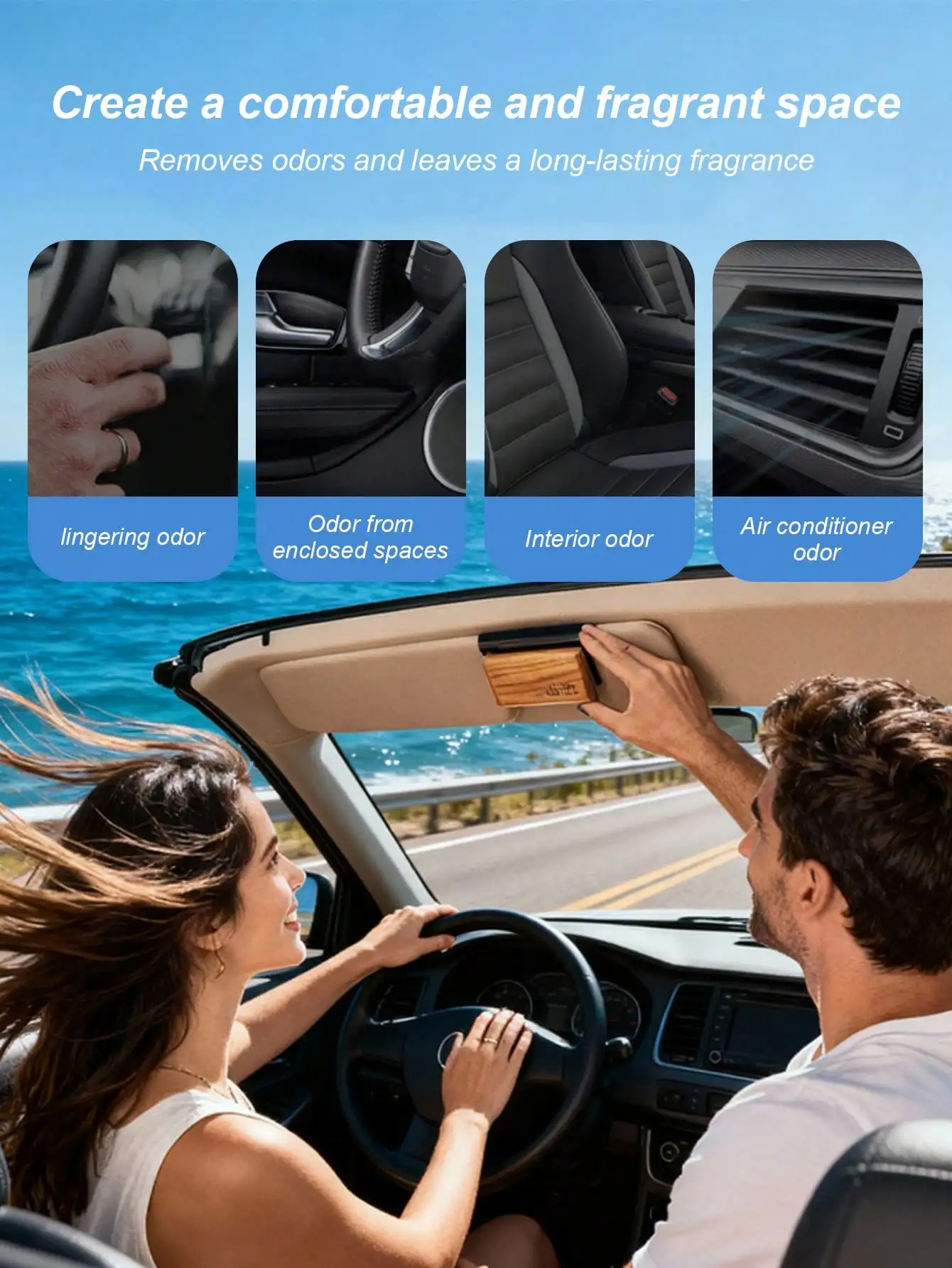 Drift Magnetic Car Air Freshener – Wood Grain Scent Diffuser, Hidden Sun Visor Mount, Long-Lasting Fragrance, Car Perfume Holder thumbnail 3