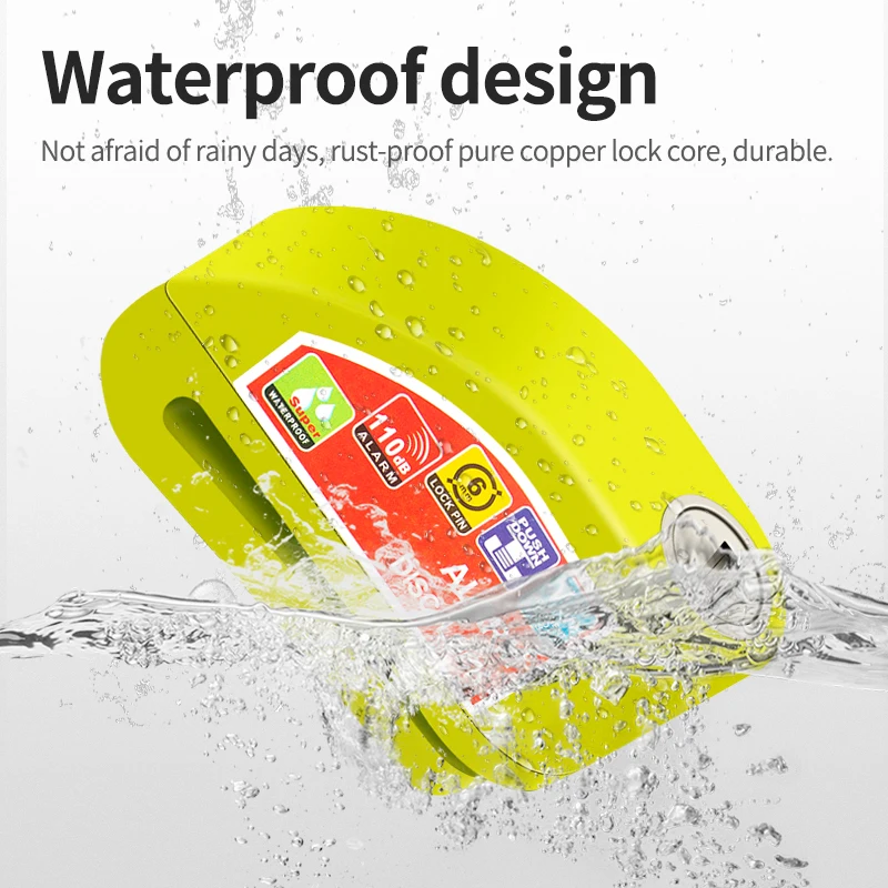 Motorcycle Bicycle Lock Alarm Safety Protection Padlock Disc Aluminum Alloy Anti-Theft Reminder Rope Lock Bag Motorcycle Accesso thumbnail 4