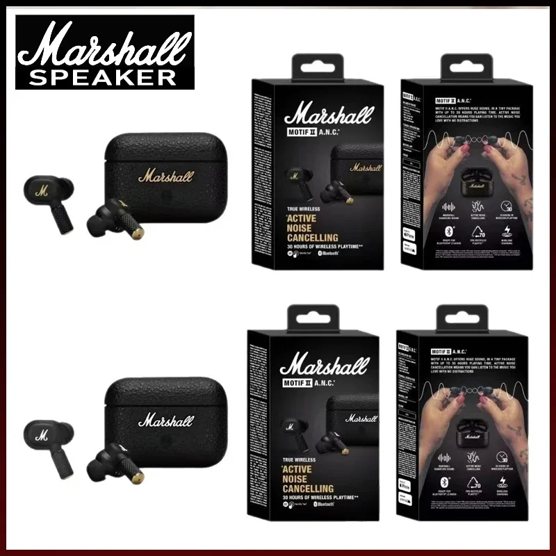 Marshall MOTIF II ANC True Wireless Earbuds Bluetooth Active Noise Cancelling Headphones Hi-Fi Deep Bass In-ear Earphones Mic thumbnail 2
