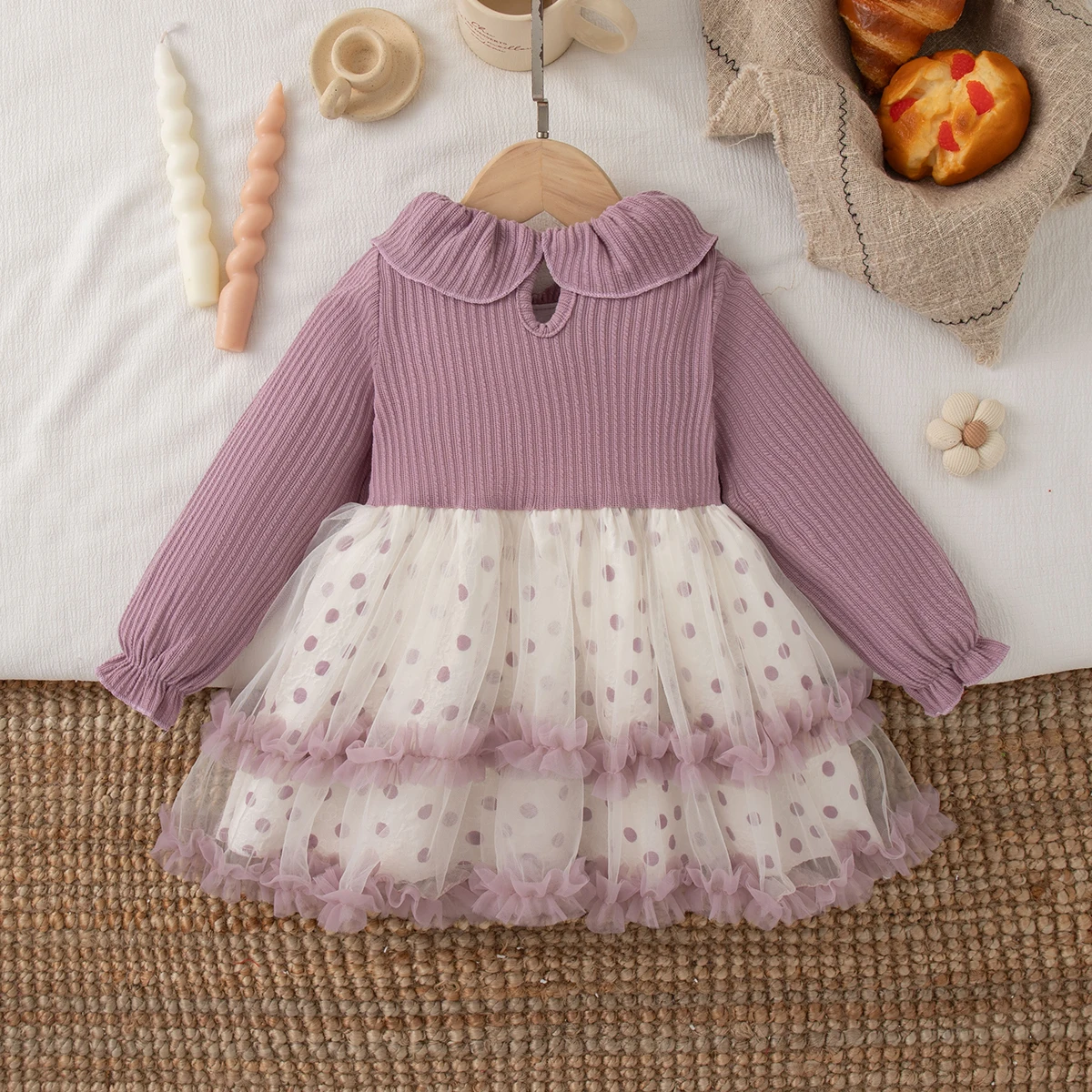 Autumn New Christmas Party Baby Girl Dress, Cute Polka Dot Children'S Clothing Suitable For Babies Aged 6 Months To 3 Years Old thumbnail 4