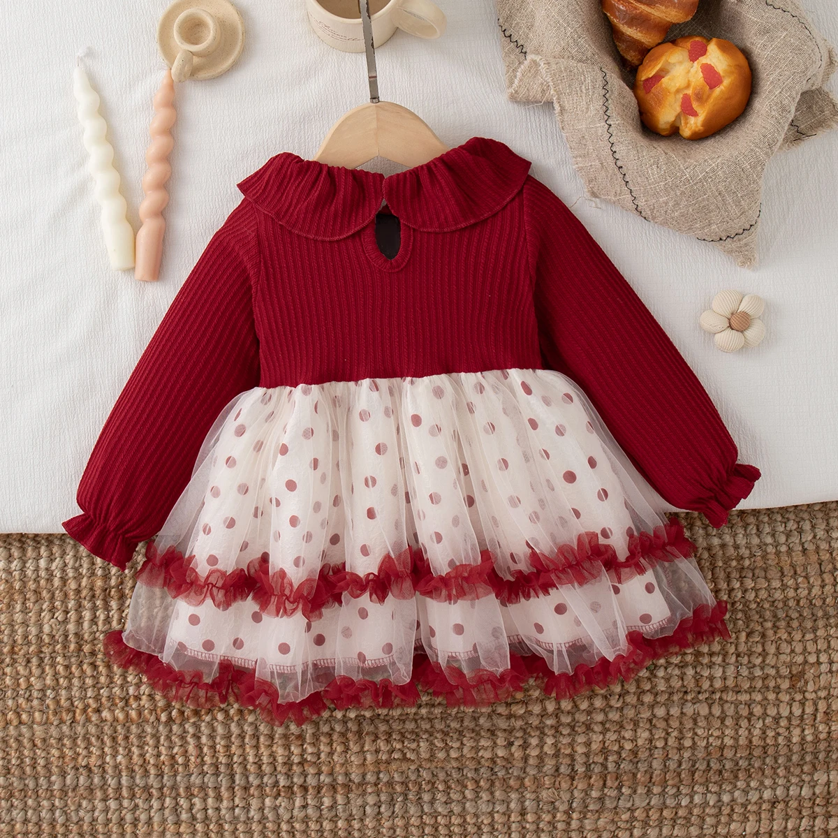 Autumn New Christmas Party Baby Girl Dress, Cute Polka Dot Children'S Clothing Suitable For Babies Aged 6 Months To 3 Years Old thumbnail 2