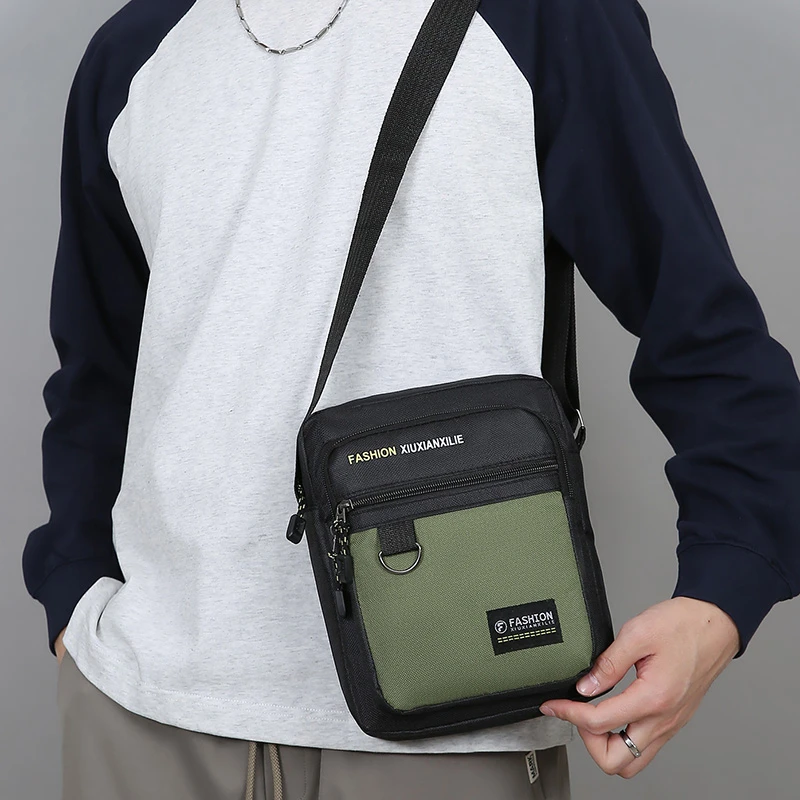 Men's Crossbody Bag Large Capacity MultiPocket Waterproof Oxford Casual Business Shoulder Sling Messenger for TravelDailyCommute thumbnail 6