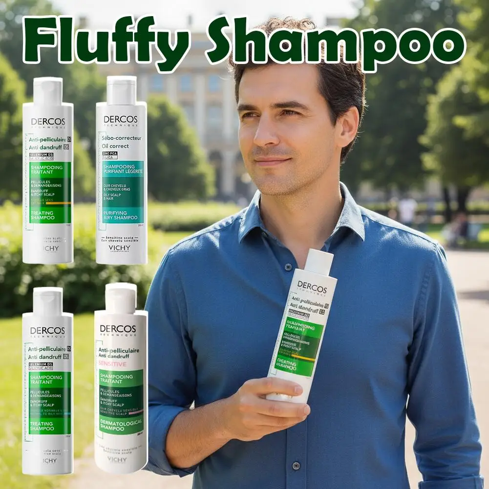 Vichy DERCOS Anti-dandruff Anti-itch Shampoo Refreshing Nourishing Fluffy Shampoo Soothing Scalp Damaged Hair Care Shampoo thumbnail 3
