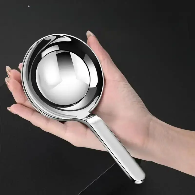 201 Stainless Steel Deepen Tablespoons Soup Ladle Short Handle Large Ramen Bouillon Spoon Kitchen Tableware Cooking Utensils thumbnail 5