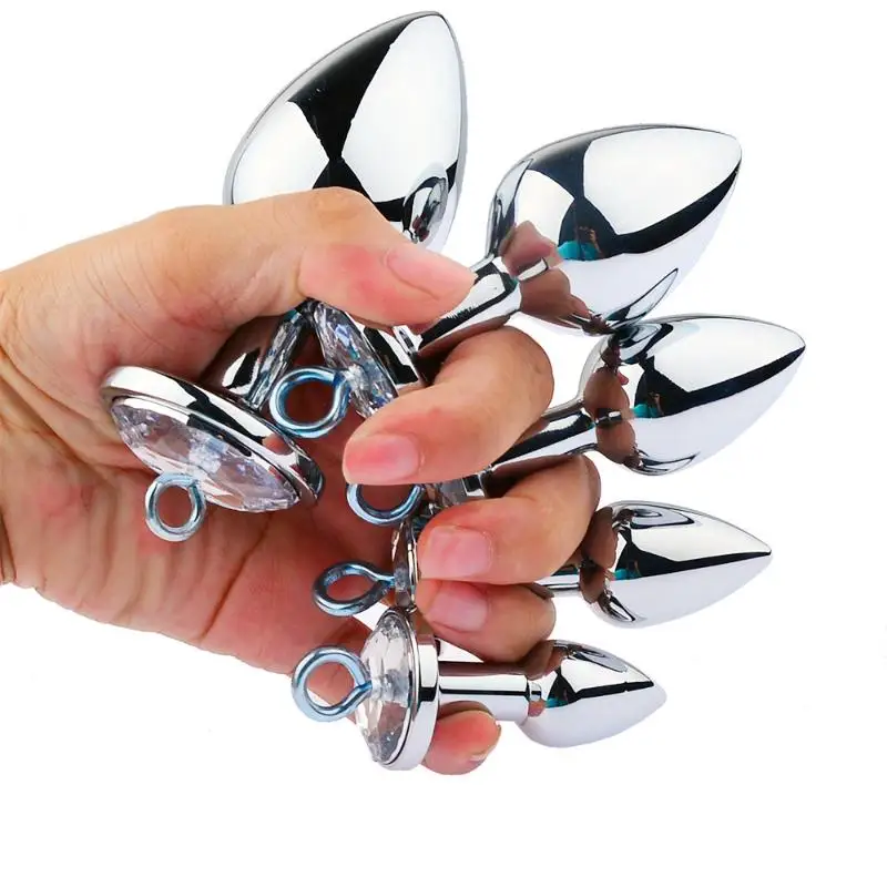 5 Sizes Stainless Steel Anal Plug Butt Plug Crystal Stimulator DIY Accessory for Women's Sexual Wellness Couples Anal Sex Toys thumbnail 3