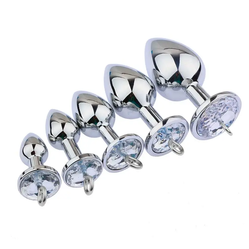 5 Sizes Stainless Steel Anal Plug Butt Plug Crystal Stimulator DIY Accessory for Women's Sexual Wellness Couples Anal Sex Toys thumbnail 2