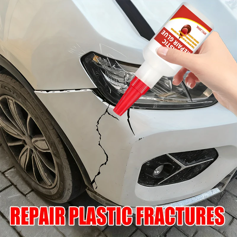 Car Bumper Repair Glue - Special Adhesive for Plastics, Repairs Plastic Parts, Rearview Mirror Base, Repairs Damage and Cracks, Car Body Plastic Adhesive, Strong Special Glue for Universal Welding