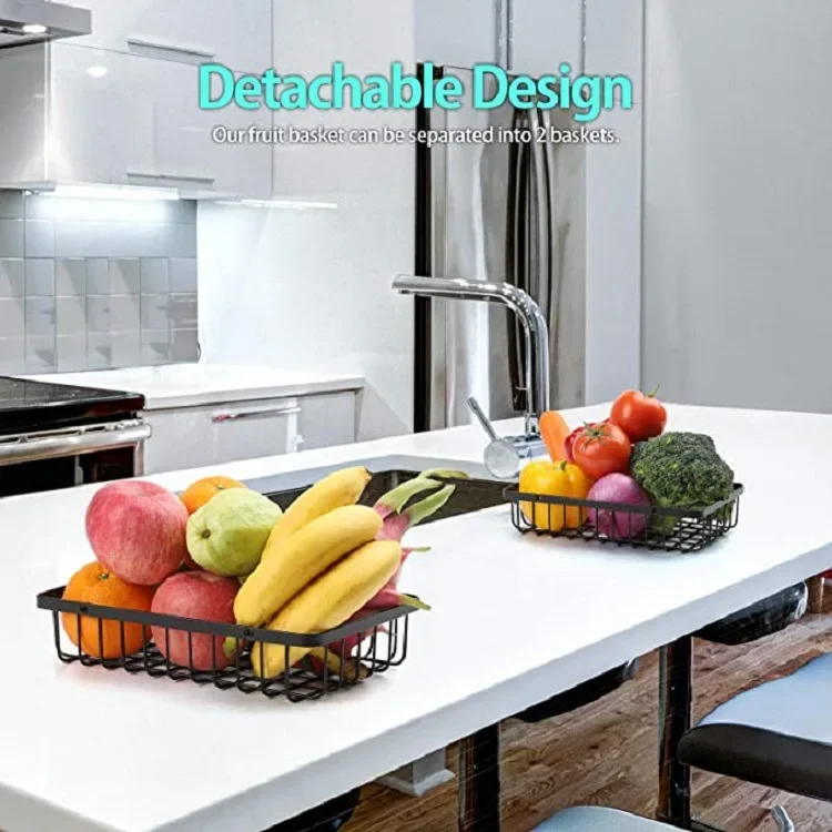 New Detachable Stainless Steel Fruit Basket Kitchen Living Room Desktop Storage Rack Bread Basket Portable Fruit Bowl thumbnail 4