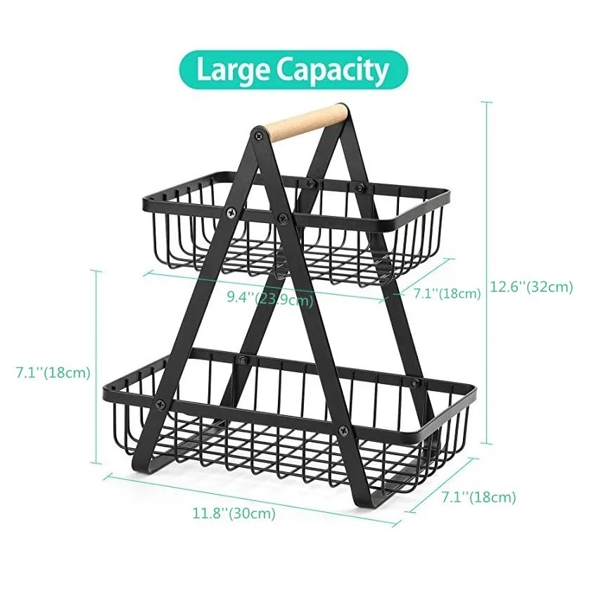 New Detachable Stainless Steel Fruit Basket Kitchen Living Room Desktop Storage Rack Bread Basket Portable Fruit Bowl thumbnail 6