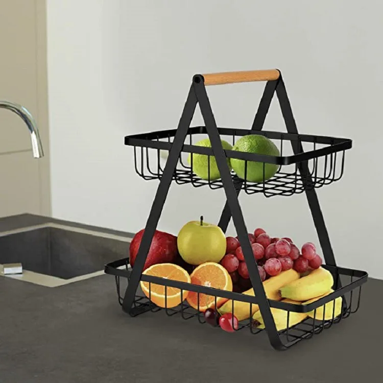New Detachable Stainless Steel Fruit Basket Kitchen Living Room Desktop Storage Rack Bread Basket Portable Fruit Bowl thumbnail 3
