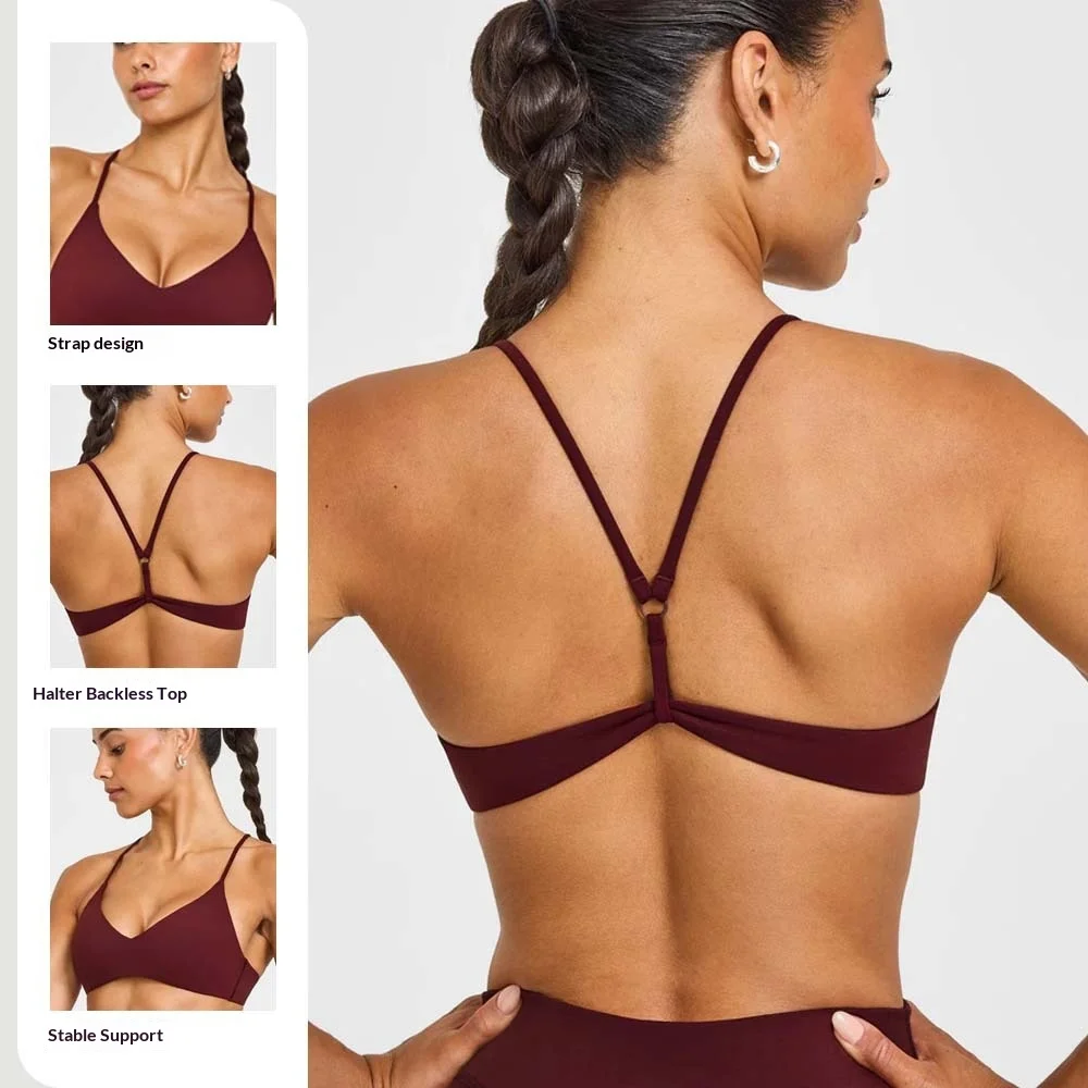 Sexy Fitness Yoga Bras Race Back Sports Bras Nylon Top Women Bra Breathable Underwear for Women Gym Yoga Bras Solid Color thumbnail 2