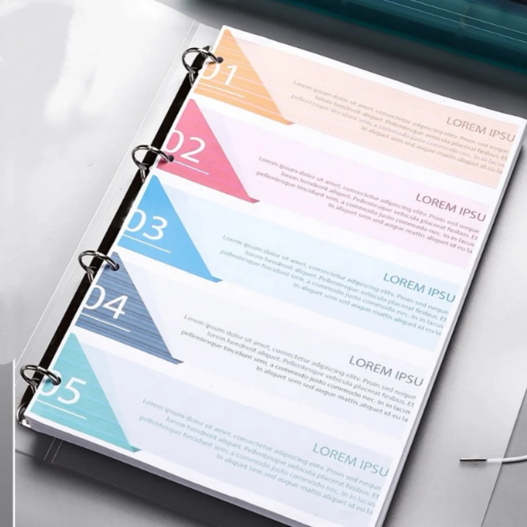 New A4 File Folders D-type 4 Hole Ring Binder Folder Clip Loose-Leaf Storage Box Document Organization Office School Supplies thumbnail 4