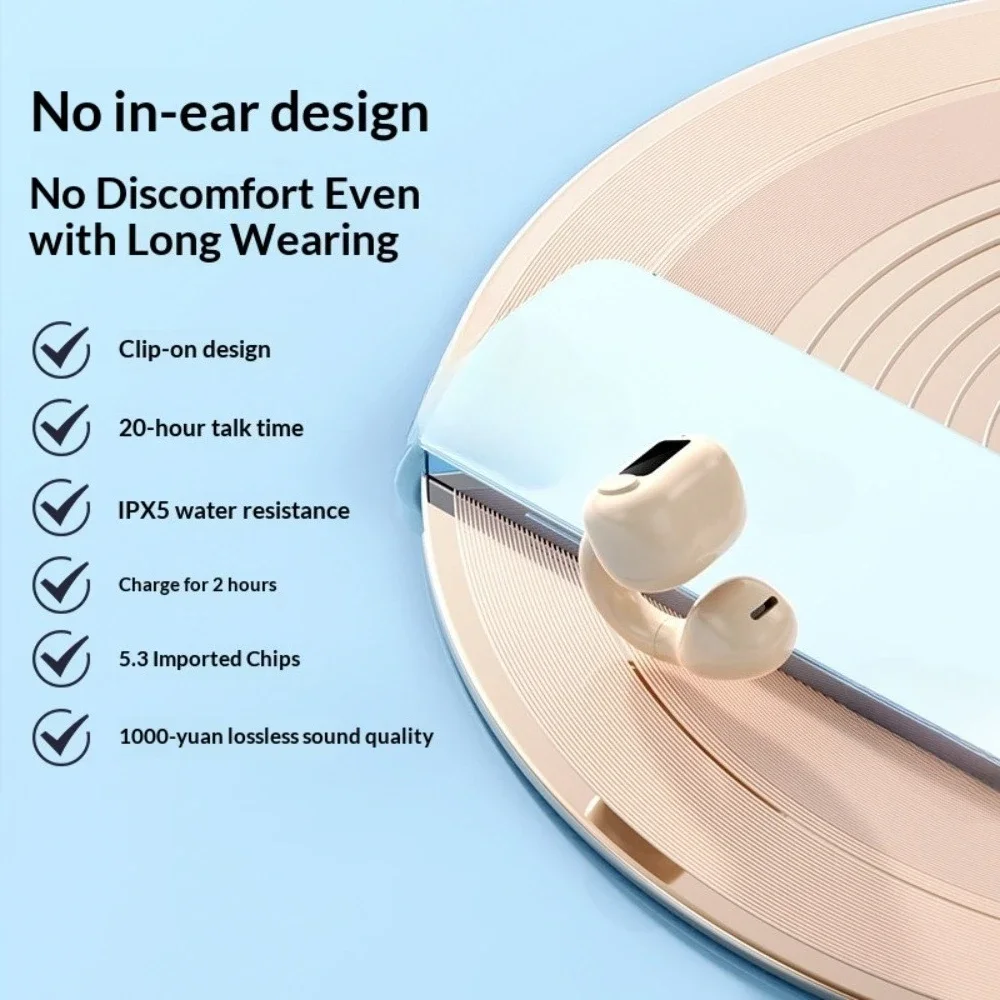 Single Earphone Wireless Bluetooth Headphones 2025 New Business Office HD Call Noise Cancellation Ultra-Long Battery Life Imperc thumbnail 2