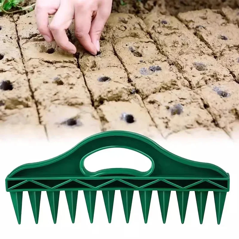 Seeds Spreader Seed in Gardening Manual Garden Seed Planter Tool 12-Hole Digger Seed Planter Tool Spacer Gardening Tools thumbnail 2
