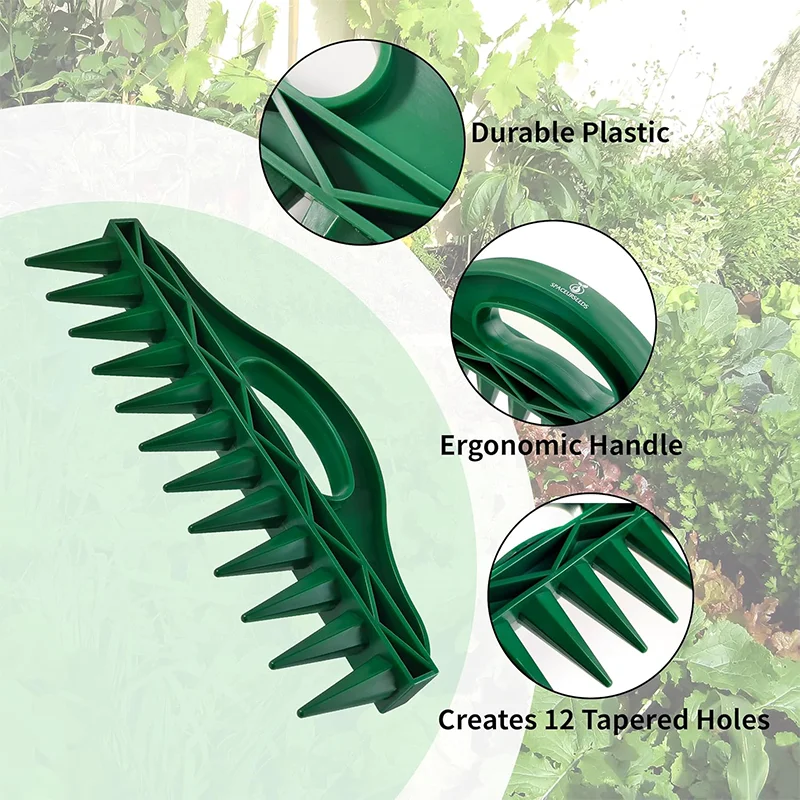 Seeds Spreader Seed in Gardening Manual Garden Seed Planter Tool 12-Hole Digger Seed Planter Tool Spacer Gardening Tools thumbnail 4
