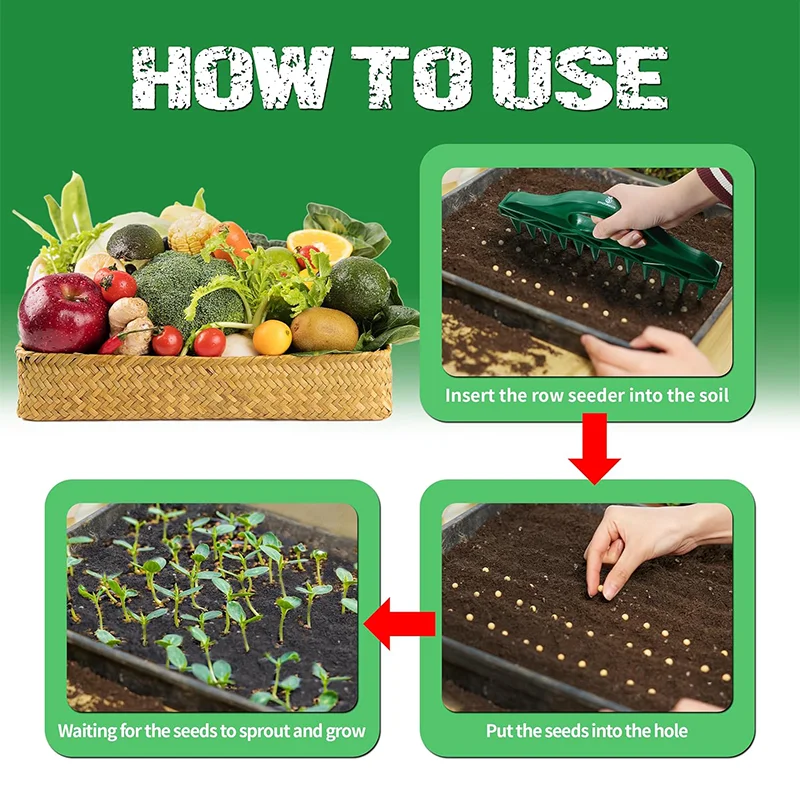 Seeds Spreader Seed in Gardening Manual Garden Seed Planter Tool 12-Hole Digger Seed Planter Tool Spacer Gardening Tools thumbnail 6