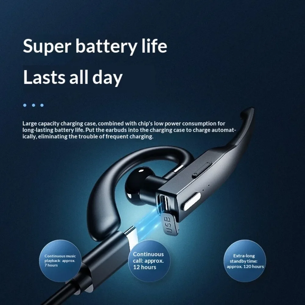 Single Earphone Wireless Bluetooth Headphones 2025 New Version Lossless HIFI Sound Noise Cancellation Ultra-Long Battery Life Sp thumbnail 2