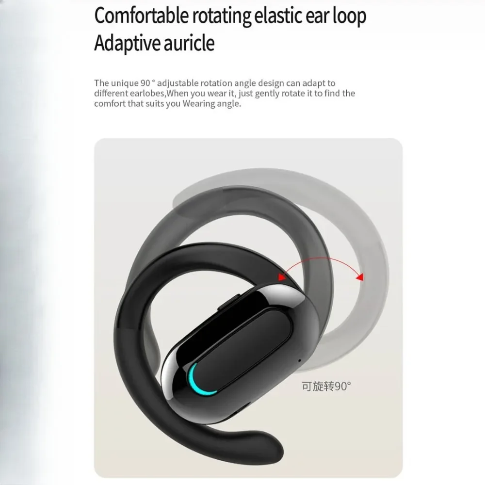 Single Earphone Wireless Bluetooth Headphones 2025 New Version Office Business Noise Cancellation Ultra-Long Battery Life Clear thumbnail 4