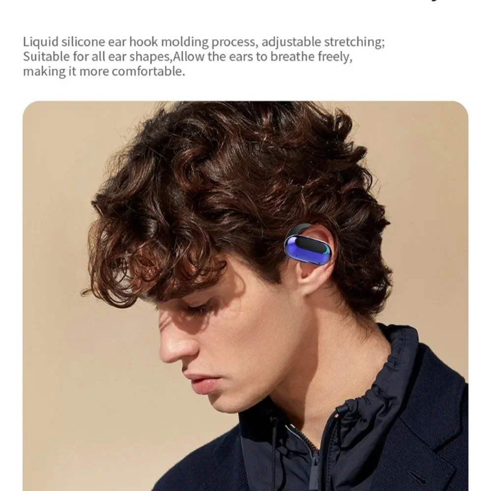 Single Earphone Wireless Bluetooth Headphones 2025 New Version Office Business Noise Cancellation Ultra-Long Battery Life Clear thumbnail 5