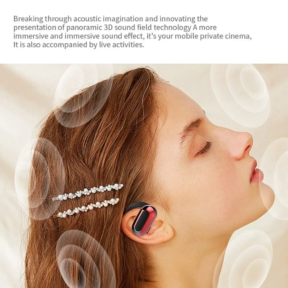 Single Earphone Wireless Bluetooth Headphones 2025 New Version Office Business Noise Cancellation Ultra-Long Battery Life Clear thumbnail 2