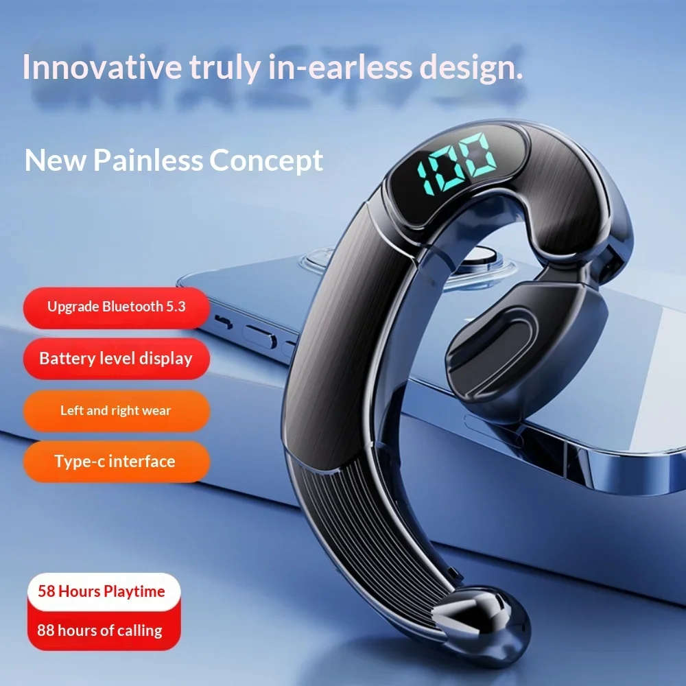 Single Earphone Wireless Bluetooth Headphones 2025 New Version High Appearance Value Noise Cancellation Ultra-Long Battery Life thumbnail 2
