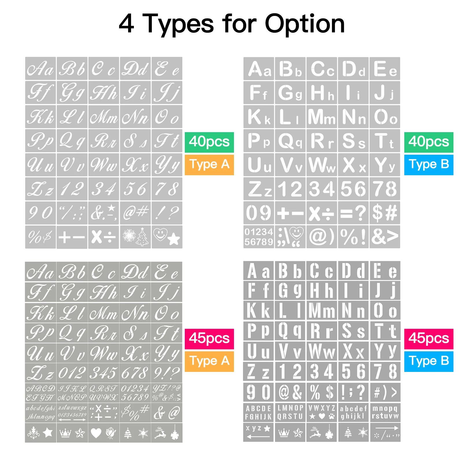 Stencils Letter and Number Template Reusable Washable Alphabet Stencils Environment-friendly PET Art Craft Templates thumbnail 2