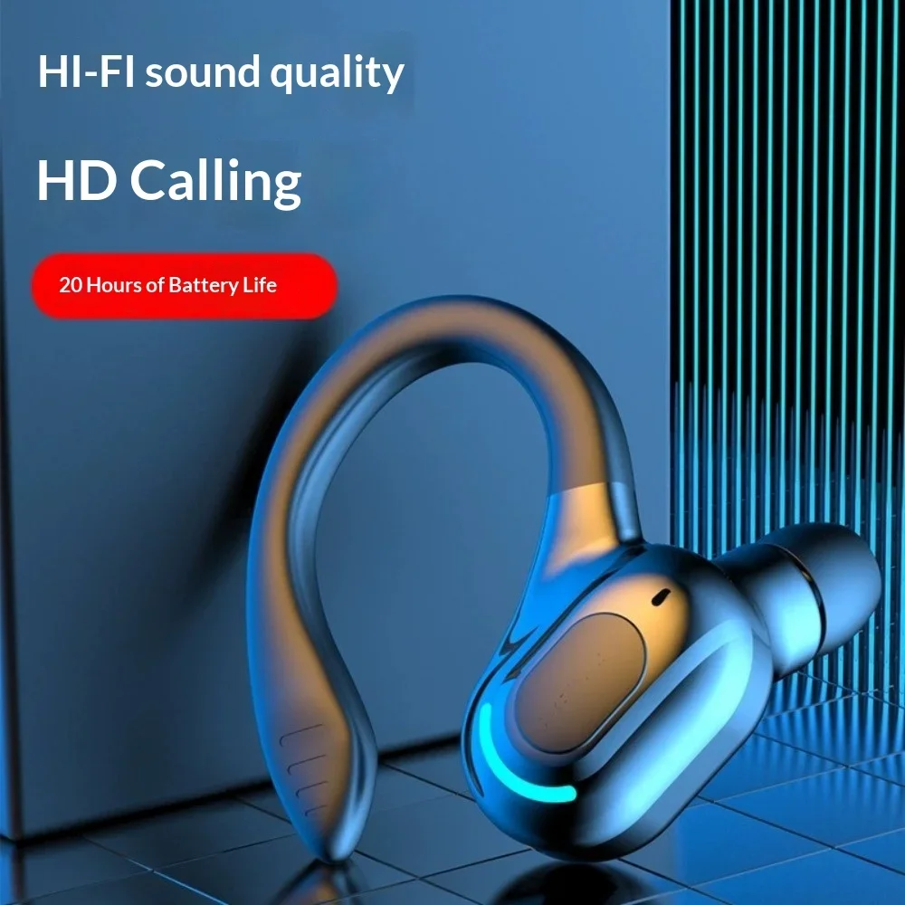 Single Earphone Wireless Bluetooth Headphones 2025 New Version Office Business Noise Cancellation Ultra-Long Battery Life Clear thumbnail 5