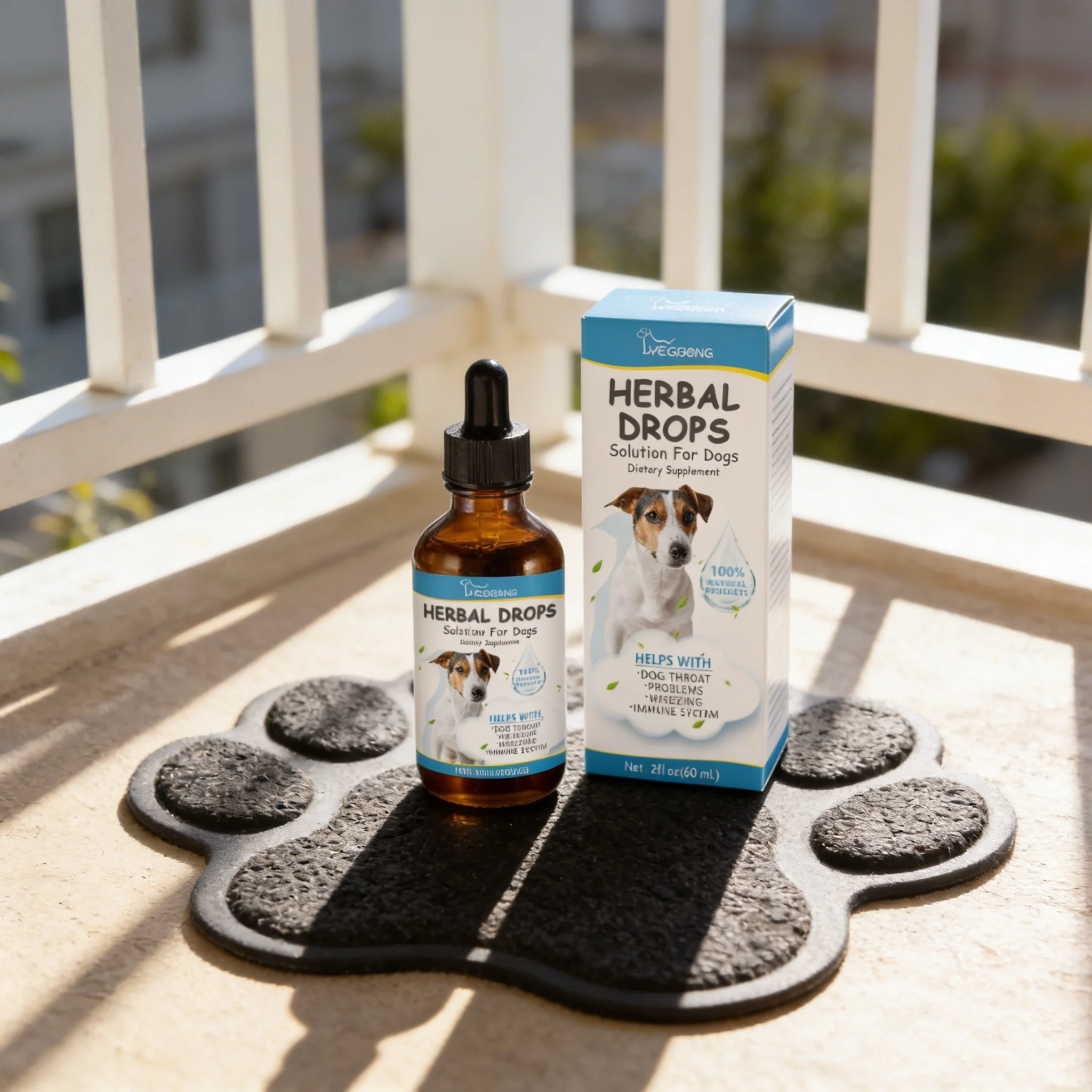 Yegbong Pet Cough Herbal Drops Soother Throat Discomfortable Gentle Formula Safe For Dogs Cats Health Supplement Care Drops 60ml thumbnail 2