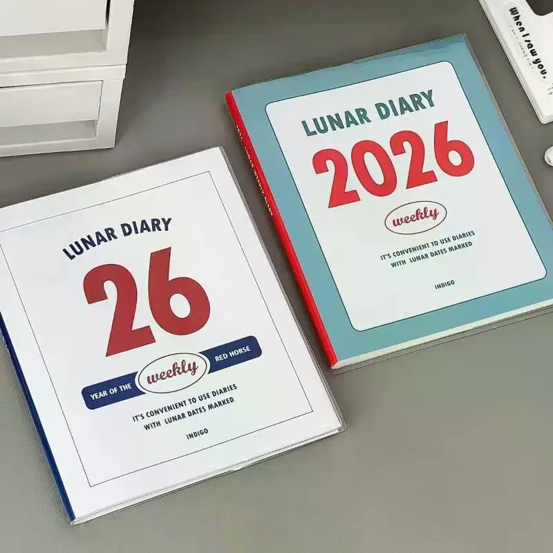 2026 Schedule Life Planner Book Minimalist With Calendar Student Study Diary Retro Journal Notebook Notepad thumbnail 4