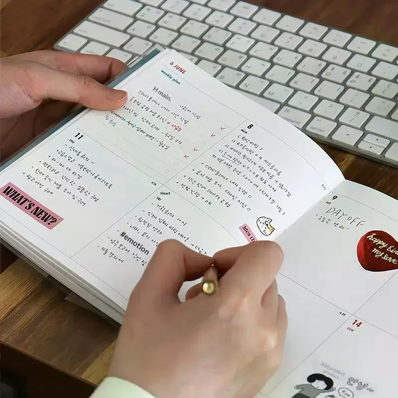 2026 Schedule Life Planner Book Minimalist With Calendar Student Study Diary Retro Journal Notebook Notepad thumbnail 3