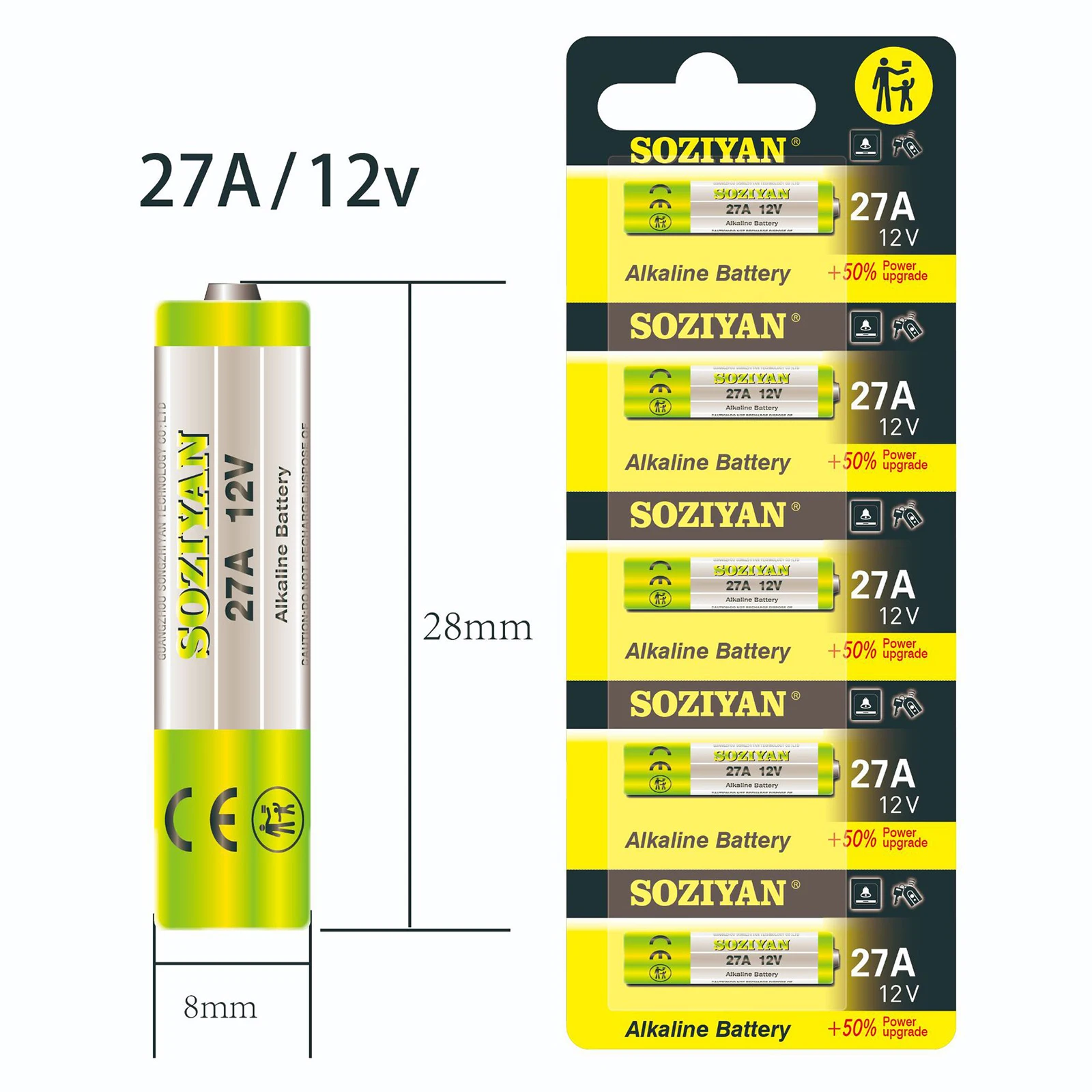 5-100PCS New High Capacity 27A 12V Alkaline Battery  A27 MN27 V27A GP27A Batteries for Car Alarm Remote Garage Door Opener Toys thumbnail 2